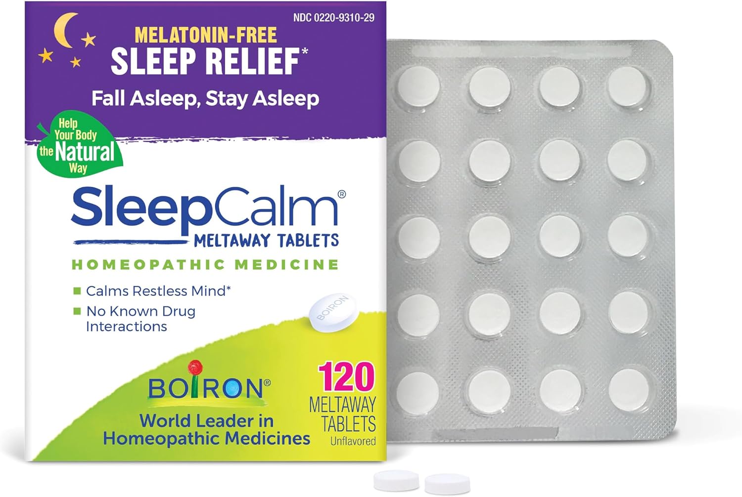 Boiron SleepCalm Tablets Sleep Aid for Deep, Relaxing, Restful Nighttime Sleep - Melatonin-Free and Non Habit-Forming - 120 Count