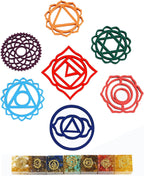 7 Chakra Wooden Pieces and 7 Chakra Orgon Energy Cube Crystal Stone for Spiritual Energy Healing and Meditaion