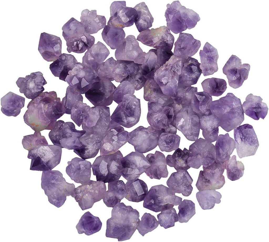 Rockcloud 1/2 Ib Natural Amethyst Irregular Rough Stones Raw Crystal Rock for Wicca, Reiki and Energy Healing Crystal Home Decoration