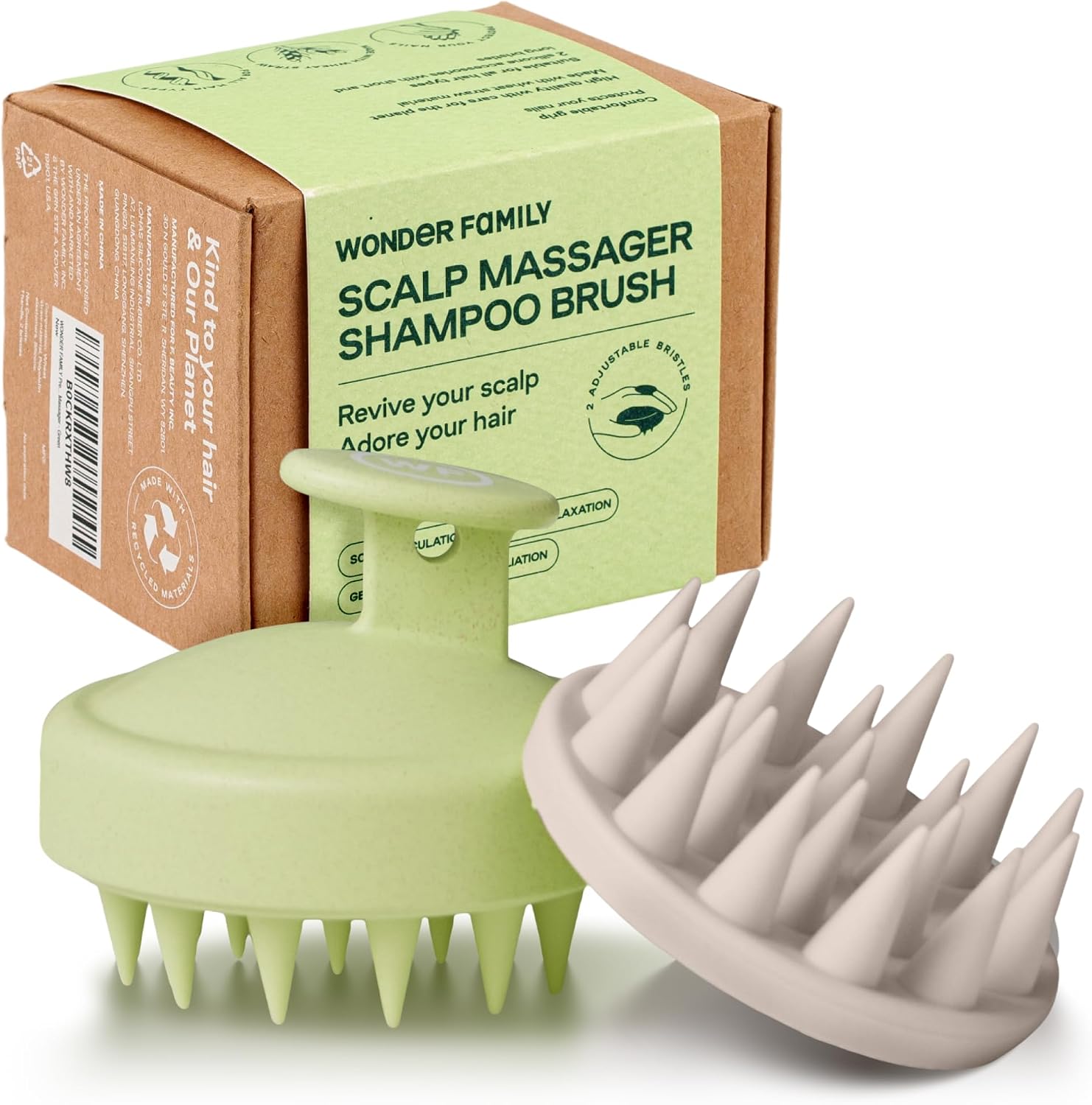 Silicone Scalp Scrubber for Dandruff – Serum, Balm, & Hair Oil Applicator – Scalp Massager Hair Growth for Men, Women – Shampoo Massager Brush or Head Scratcher – Alternative to Shower Comb (Green)