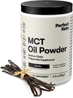 Perfect Keto 7g MCT Oil Powder, Medium Chain Triglycerides Supplement, Non Dairy Coffee Creamer for Keto Diet, Ketogenic MCT Oil Mix for Coffee, Smoothie, Protein Shakes and Tea, Vanilla, 30 Servings