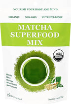 Cherie Sweet Heart Matcha Powder Green Superfood Mix, Non-GMO Mixed Greens, Plant Based, Focus & Energy, Organic Green Tea Powder, Natural Caffeine Drink Mix (6oz, 34 Servings) (Packaging May Vary)