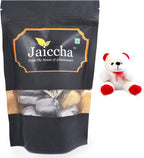 Jaiccha Ghasitaram Gifts Valentines Gift Valentines Day Chocolates for Girlfriend/Boyfriend/Husband and Wife Valentines Chocolate Hamper Sheen Heart Chocolates in Black Pouch and a Teddy