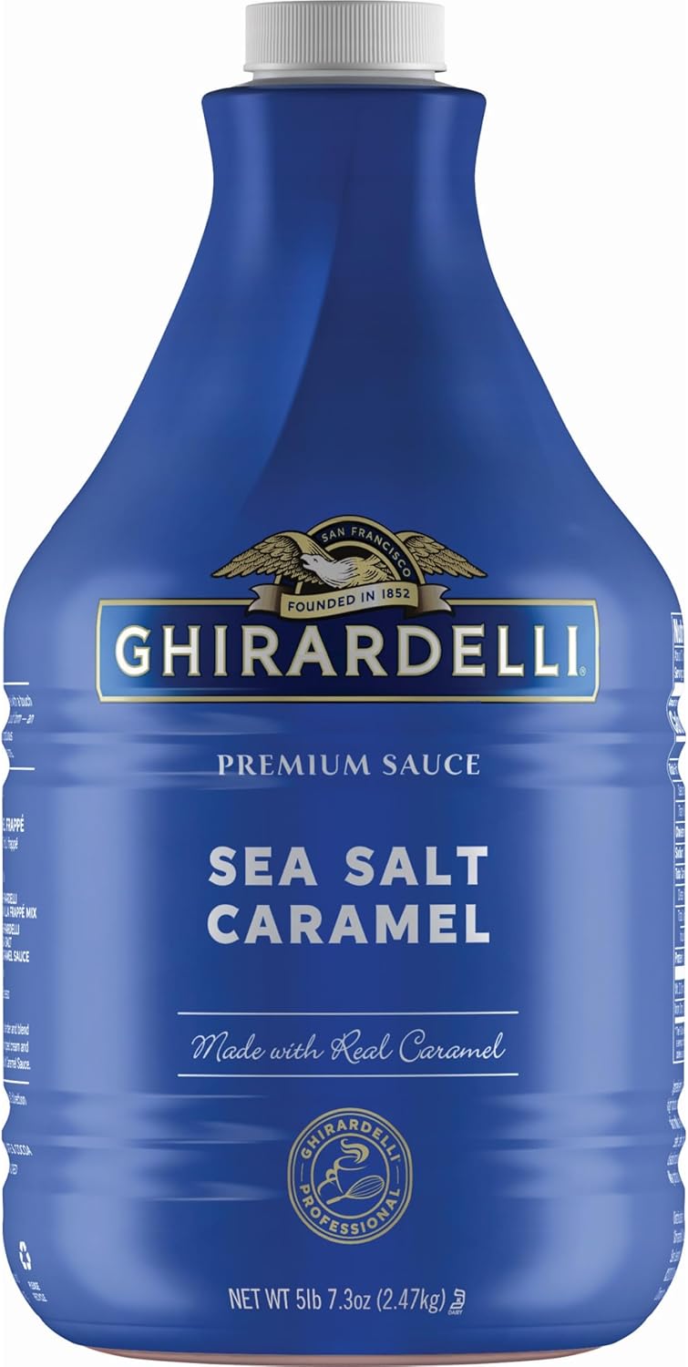 Ghirardelli Chocolate Company Sea Salt Caramel Sauce Pump Bottle, 87.3 oz