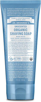 Dr. Bronner's - Organic Shaving Soap (Unscented, 7 Ounce) - Certified Organic, Sugar and Shikakai Powder, Soothes and Moisturizes for Close Comfortable Shave, Use on Face, Underarms and Legs