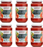 Jovial Whole Peeled Tomatoes - Organic Tomatoes, Non-Gmo, Usda Certified Organic, No Additives, Bpa-Free, No Added Sugar, No Salt Added, Recyclable Glass, Made In Italy - 18.3 Oz, 6 Pack