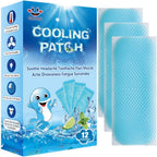 EASYEAH 12 Sheets Cooling Patches for Fever Discomfort & Pain Relief, Cooling Relief Fever Reducer, Soothe Headache Pain, Pack of 12