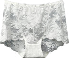 Women's High Waisted Brief Lace Panties Plus Size Panties Soft Stretch Tummy Control Underwear Full Coverage Briefs