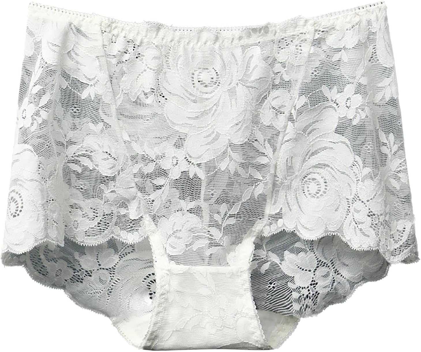 Women's High Waisted Brief Lace Panties Plus Size Panties Soft Stretch Tummy Control Underwear Full Coverage Briefs