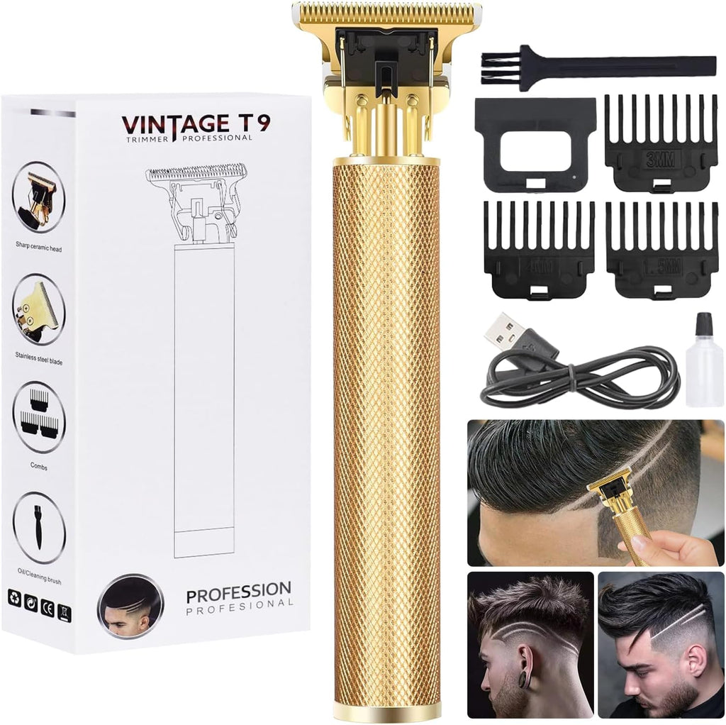 Premium Cordless Beard and Hair Trimmer for Men, Professional T-Blade Zero Gapped Rechargeable Grooming Kit, 4 Adjustable Limit Combs, Ideal Gift for Him, Unmatched Precision Luxury Care