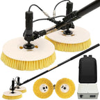 Solar Panel Cleaning Kit, Automatic Rotary Cleaning Brush, Dual Head Solar Panel/Roof Water Brush, Window Cleaner, Special Roof Water Brush with Adjustable Extension,Mains Electricity-3.5M