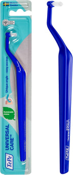 TePe Pack of 1 Universal Care Angled Soft-Bristle Toothbrush, Small-Head Orthodontic Toothbrush