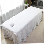 Massage Bed Cover, 32x75inch Soft Microfiber Beauty Salon Sheets with Face Hole, Absorbent Massage Table Cover for Salon SPA (White)