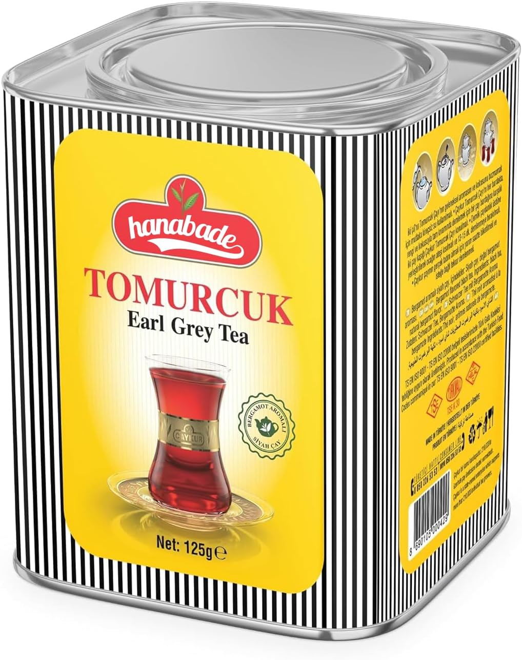 Hanabade Earl Grey Tea Tomurcuk 125g / 4.4 oz – Premium Loose Leaf Black Tea with Natural Bergamot Aroma, Young Tea Buds, Turkish Black Tea, Strong Fragrant Flavor