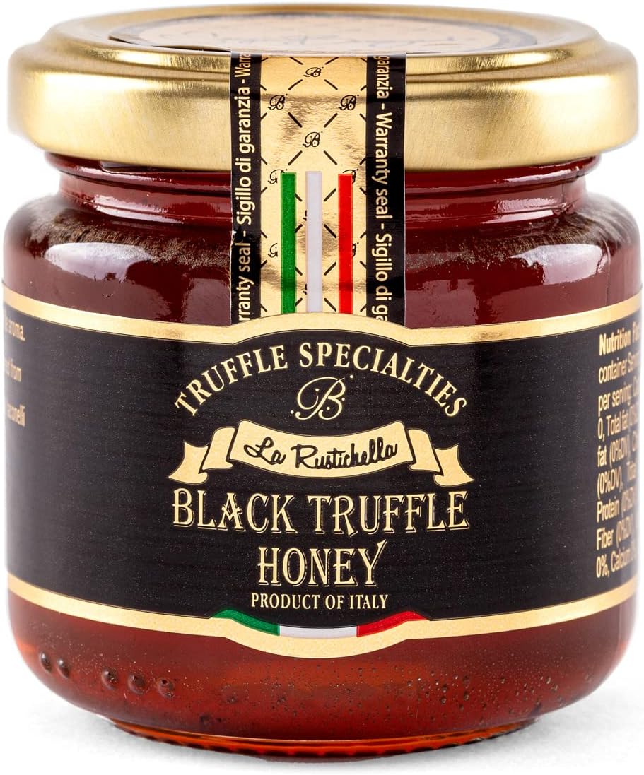 La Rustichella - Black Truffle Honey 4.94 oz (140 gr) - 100% Made in Italy | Gluten-Free, Cholesterol-Free