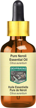Pure Neroli Essential Oil (Citrus aurantium) with Glass Dropper Steam Distilled 15ml (0.50 oz)