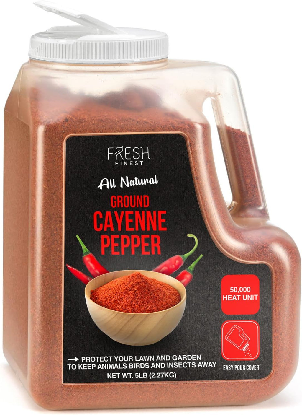 Cayenne Pepper Powder Bulk 5 LB all Natural Red Pepper Spice 50,000 SHU Heat, Commercial and Home Cooking