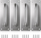 Sumnacon Stainless Steel Door Handle, 4 Pack Pull Push Handle 7.9x2.5 Inch, for Wooden and Composite Doors, Garage, Barn, Home, Commercial Use, Silver