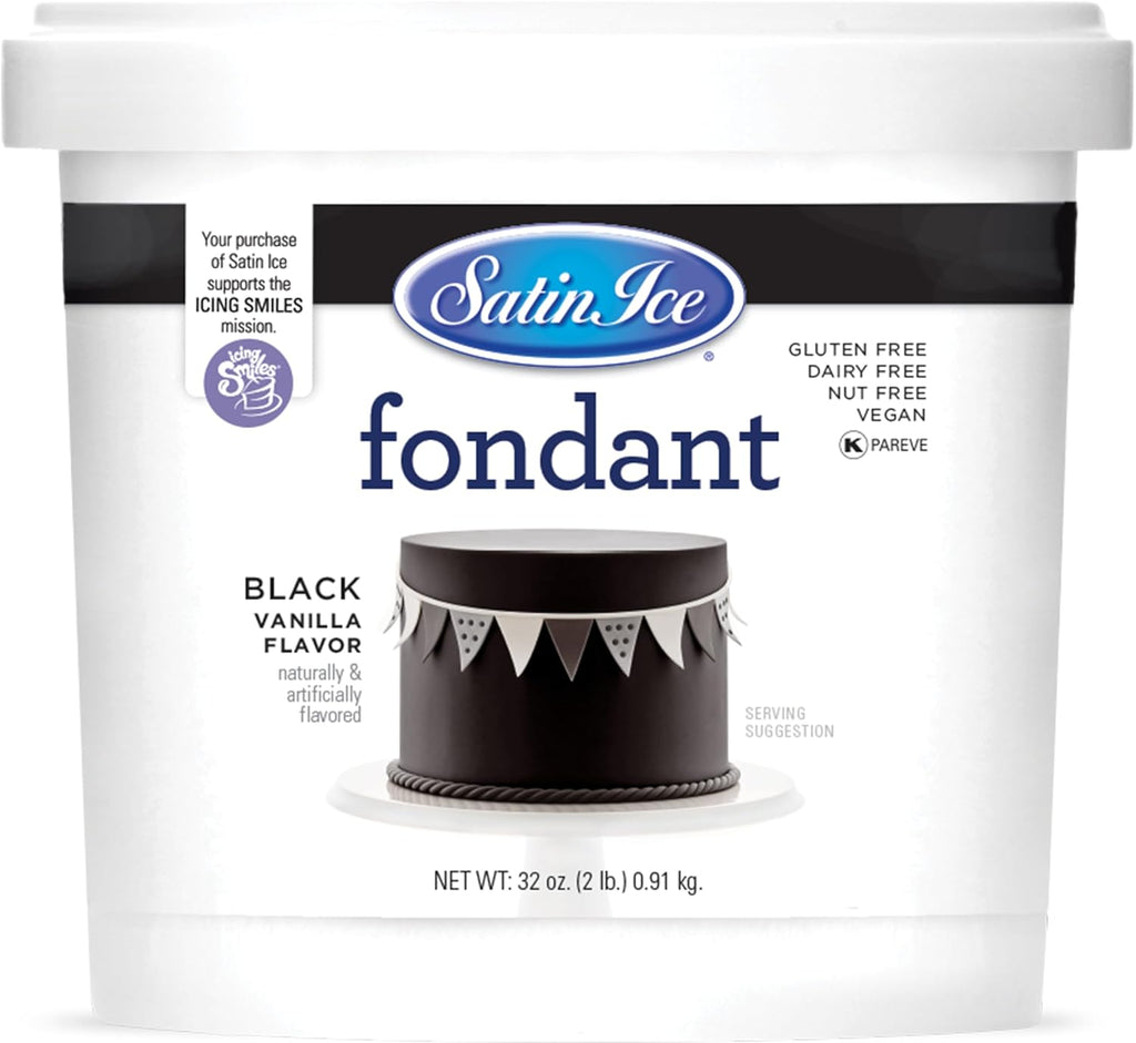 Satin Ice Fondant for Cake Decorating, Black (2 Pound)