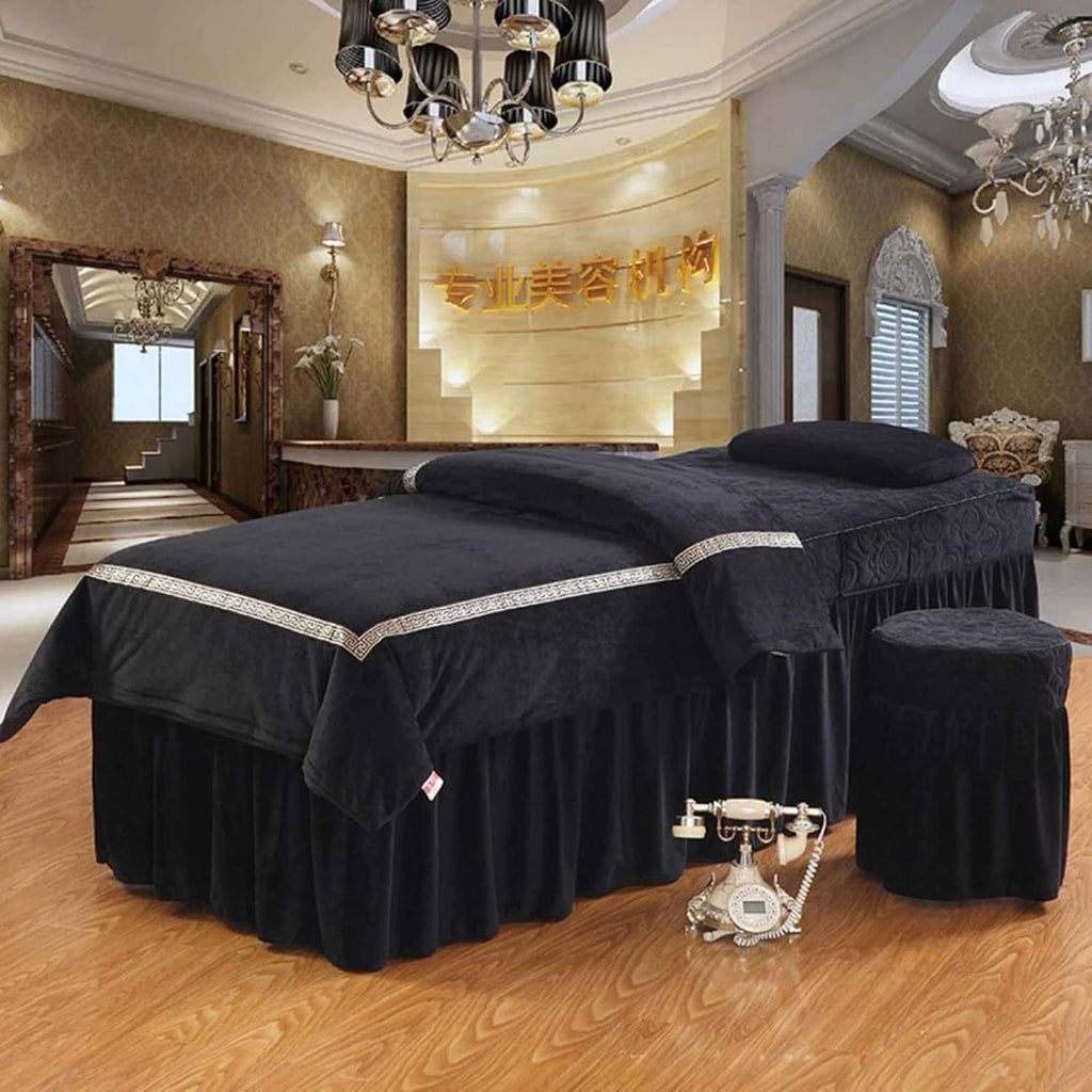 PROPFE Professional Massage Linens Solid Color Massage Table Sheet Sets Spa Beauty Bed Cover, Beauty Bedspreads European Salon