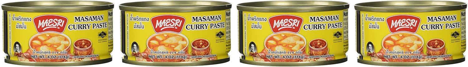 Maesri Thai Masaman Curry - 4 Oz (Pack of 4)
