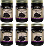 Dillman Farm All Natural Seedless Black Raspberry Preserves - Gluten-Free, Non-GMO, Vegan, Kosher, Eco-Friendly, Preservative Free, Corn Syrup Free - Made in USA, 16oz (Pack of 6)