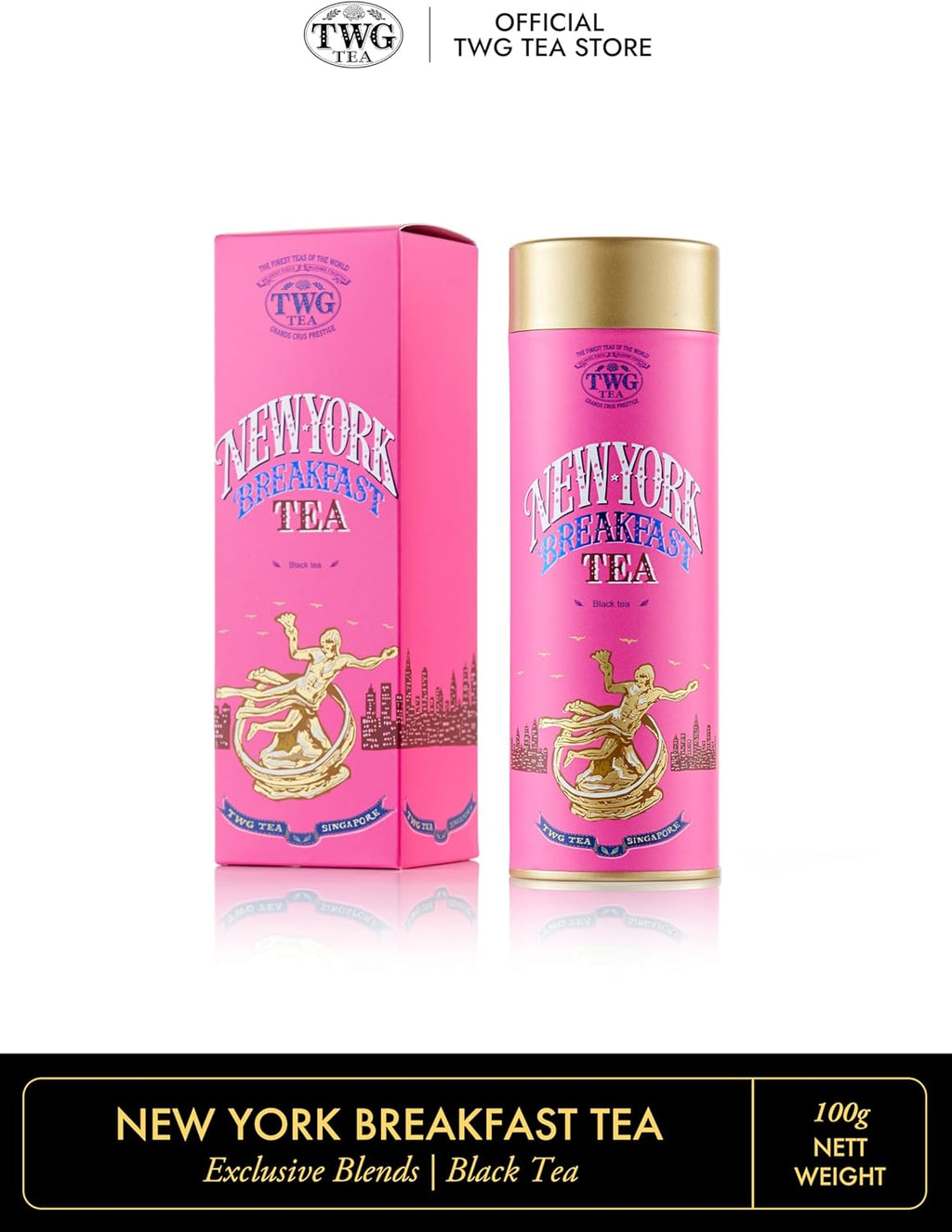 TWG Tea | New York Breakfast Tea | Black Tea | Cocoa Husk | Haute Couture Tin, 100g | Gift Set