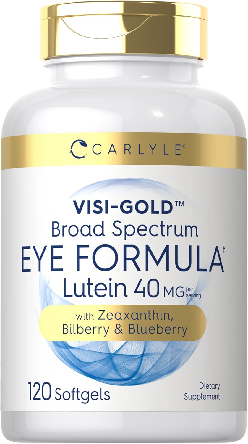Carlyle Eye Health Supplement | 120 Softgels | with Lutein 40mg, Zeaxanthin, Bilberry and Blueberry | Broad Spectrum Eye Support Vitamins | Non-GMO, Gluten Free Formula
