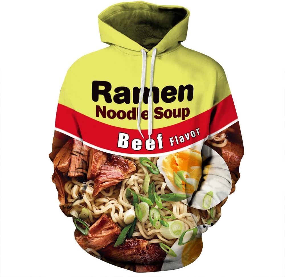 ZUEVI Men's Hoodies Novelty 3D Funny Printed Graphic Pullover Hoodie Sweatshirts with Pockets