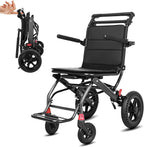 Lightweight Transport Wheelchair (only 15lb), Portable Folding Travel Wheelchairs with Locking Hand Brakes, Ultra Light Wheel Chair for Adults & Child w/ 12'' Honeycomb Tires, Up to 280lbs