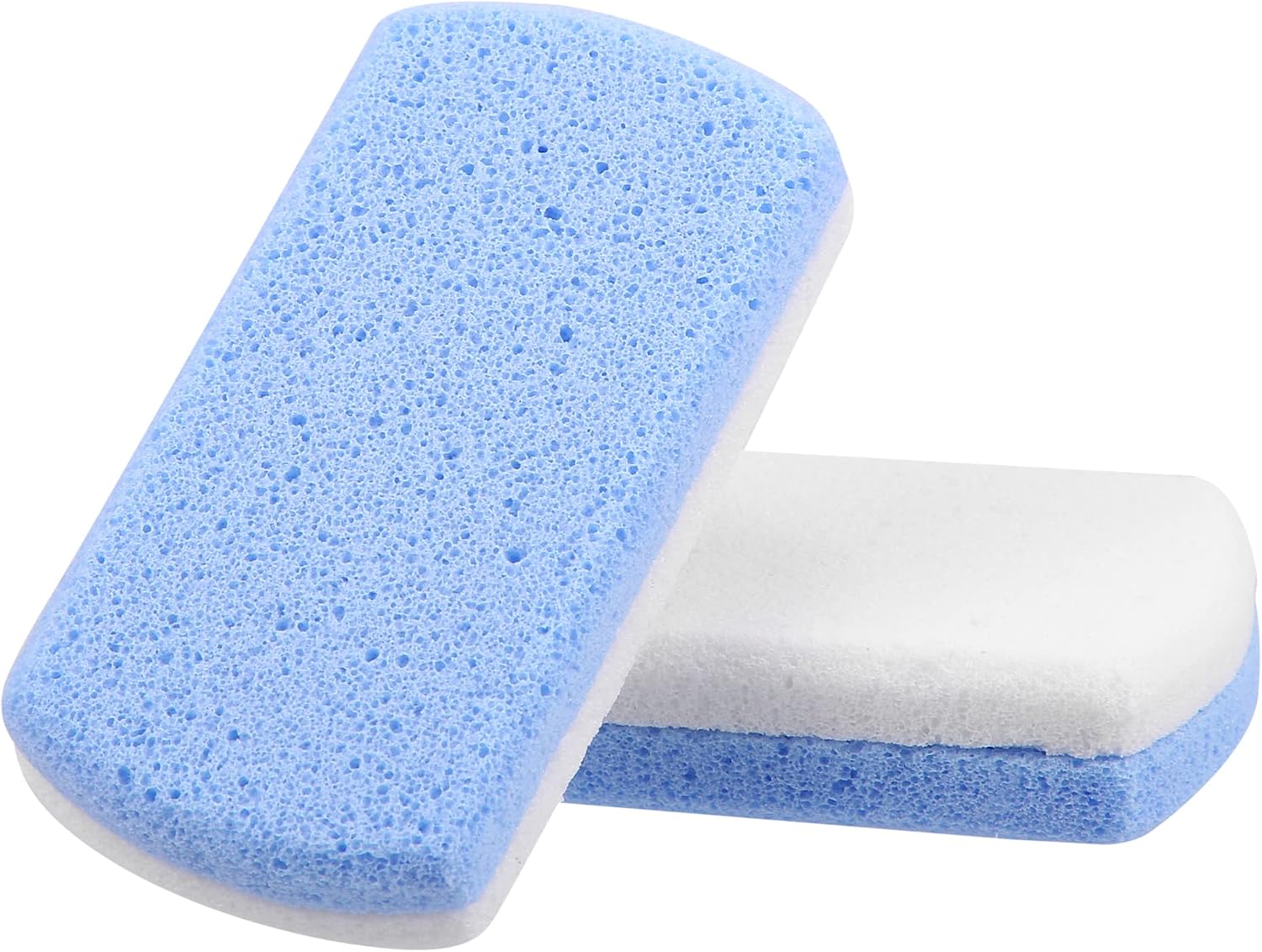 VOCOSTE 2 Pcs Foot Care Exfoliating Scrub Stone Double Sided Fine and Coarse Pumice Stone Foot File Blue White
