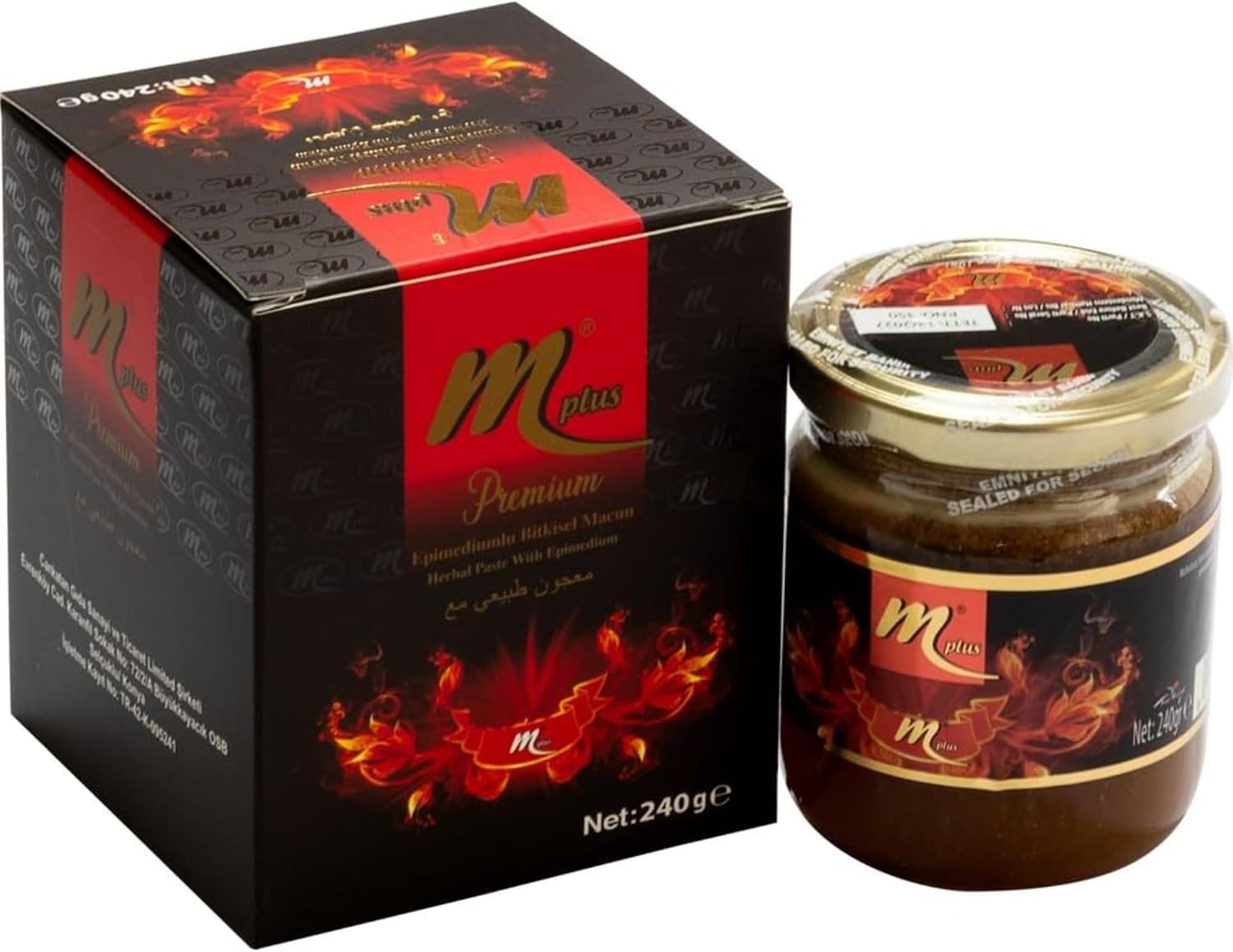 M Plus Turkish Herbal Paste – Natural herbal Traditional Blend with Ginseng, Tribulus & Honey – M+ Natural Plant-Based Formula – 240g Jar