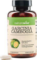 Naturewise Garcinia Cambogia - 60% HCA Concentration Extract, Natural Support for Weight Goals and Energy Levels - Vegan, Non-GMO, Gluten Free - 90 Capsules[1-3 Month Supply]