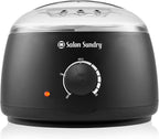 Salon Sundry Portable Electric Hot Wax Warmer Machine for Hair Removal - Black with Clear Lid