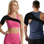 Shoulder Brace for Men & Women, Adjustable Shoulder Compression Sleeve Fits Left & Right Arms, Breathable Rotator Cuff Relief Brace for Pain Relief Compatible with Hot/Cold Pack (Black)