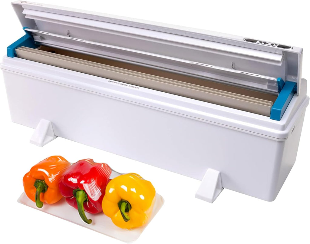 IDL Packaging WP-180D 18" WrapMaster Dispenser for Food Film Rolls, White – Professional Dispenser with Cutter for Home or Commercial Kitchen – Hidden Blade, Smooth and Safe Cutting