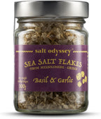 Salt Odyssey Sea Salt Flakes with Basil and Garlic, 100g., Finishing salt, Flaky salt