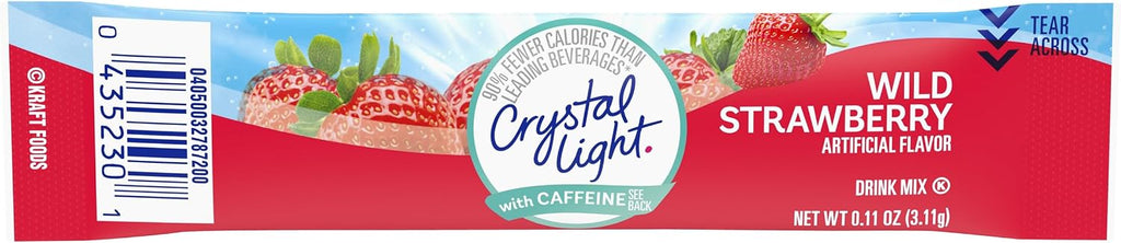 Crystal Light Sugar-Free Wild Strawberry Drink Mix with Caffeine (10 On-the-Go Packets)