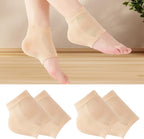 2 Pair Heel Moisturizing Gel Socks Silicone Heel Protector for Cracked Heel Treatment, feet Flesh Softener Brown