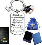 2026 Graduation Gifts Keychain with Poem, Class of 2026 Senior Gift for Her Him, Blue Velvet Pouch & Gift Box
