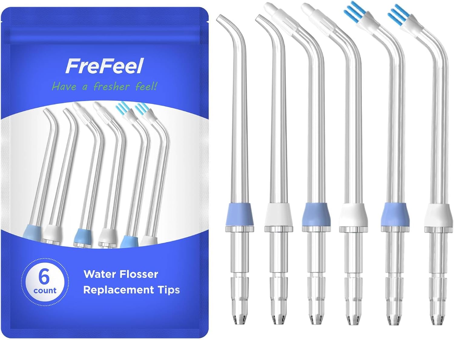 Replacement Heads for Waterpik Water Flosser (2 Classic Jet Tips & 2 Orthodontic Tips & 2 Plaque Seeker Tips)