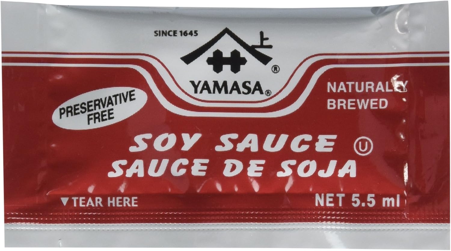 Yamasa, Soy Sauce, Full Flavor Japanese Brewed Soy Sauce Packets, 500 5.5ml Individual Portion Packs