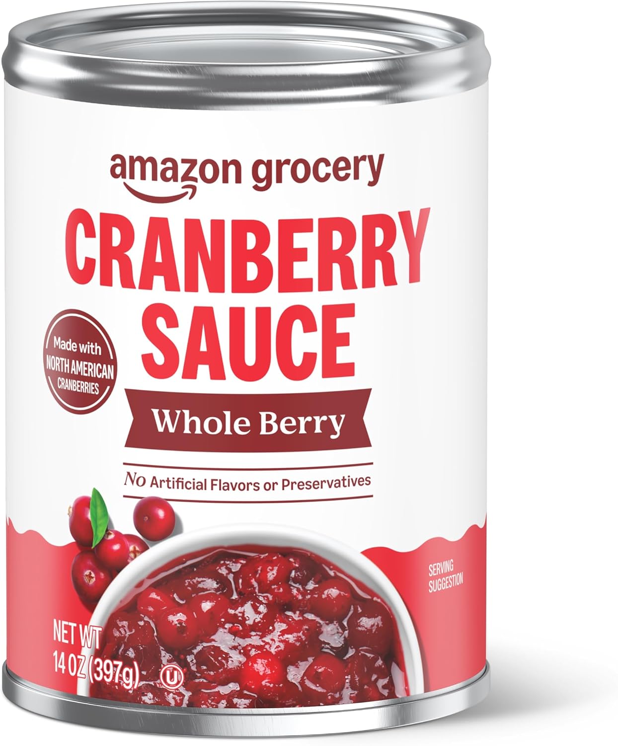 Amazon Grocery, Whole Berry Cranberry Sauce, 14 oz (Previously Amazon Fresh, Packaging May Vary)