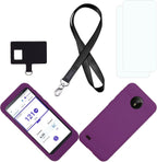 SNK Premium Cover Corner Silicone Case (Includes Lanyard + Lanyard Patch + Screen Protector) for Omnipod 5 Receiver (Continuous Glucose Monitoring) (Purple)