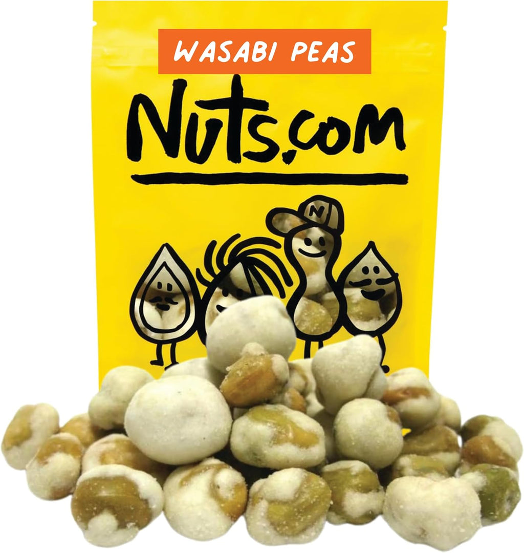 Nuts.com Natural Color Hot Wasabi Peas - Sweet and Spicy Wasabi Coated Green Peas - Healthy & Delicious Japanese Snacks w/No Artificial Dyes - Crunchy Pea Snack Packed in a Resealable Bag (1 Lb)