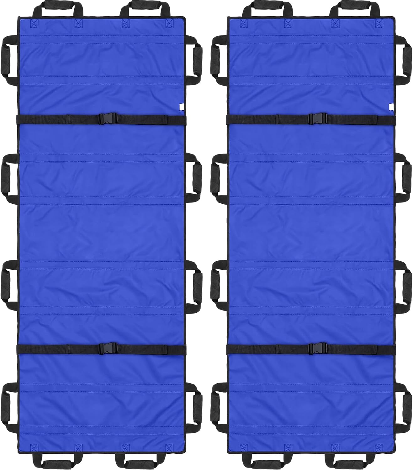 2 Pcs 72" x 27" Portable Transport Stretcher Medical with 12 Rubber Foam Handles Folding for Emergency Lightweight Patient and Animals Transport for Rescue First Aid(Blue)