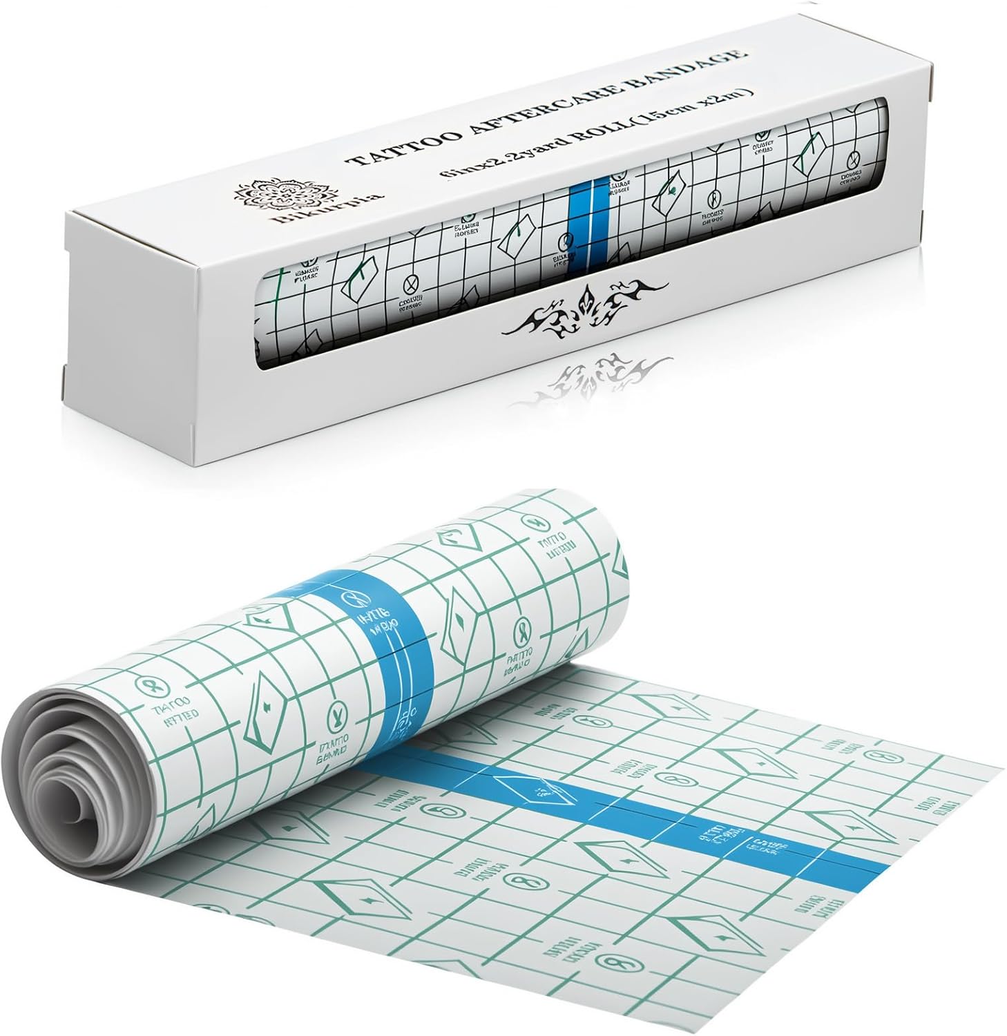 Tattoo Aftercare Bandage - 6 inches x 2.2 Yard - Clear Adhesive Roll - Easy to Apply and Remove, Tattoo Second Skin, Waterproof and Latex Free Tattoo Bandage