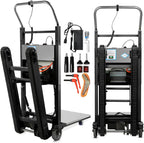 Electric Stair Climbing Dolly, 1250W Electric Stair Climbing Hand Truck, 900lbs Load Capacity, 3 Mode Folding Stair Climber Hand Trucks with Telescopic Handle for Moving Furniture (Black/Track)