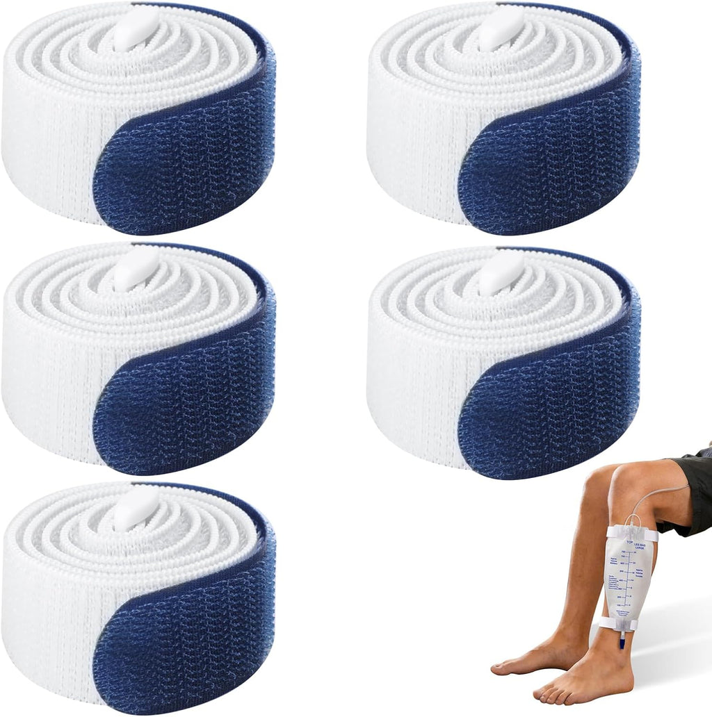 5 Pack Catheter Leg Bag Strap with Buckle Adjustable Urine Drainage Bag Straps Reusable Washable for Secure Drainage Bags