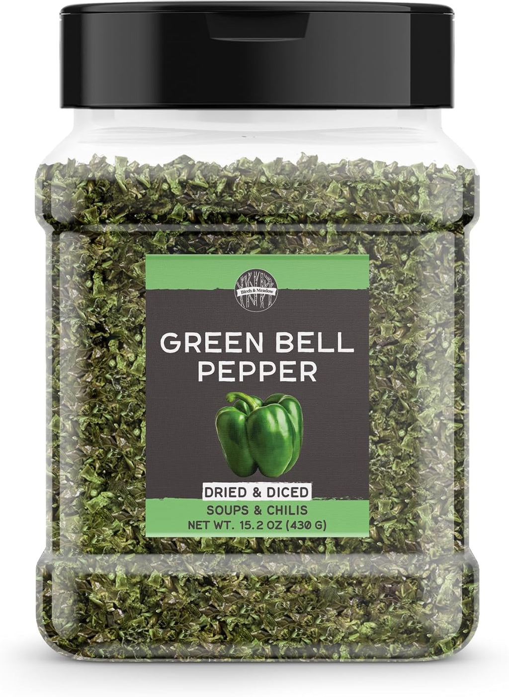 Birch & Meadow Diced Green Bell Pepper, 15.2 oz, Cut & Dried, Soups & Chilis, Fresh Taste